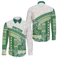 Samoa Mamanu Siapo Forest Green Family Matching Off Shoulder Short Dress and Hawaiian Shirt Tatau Malie