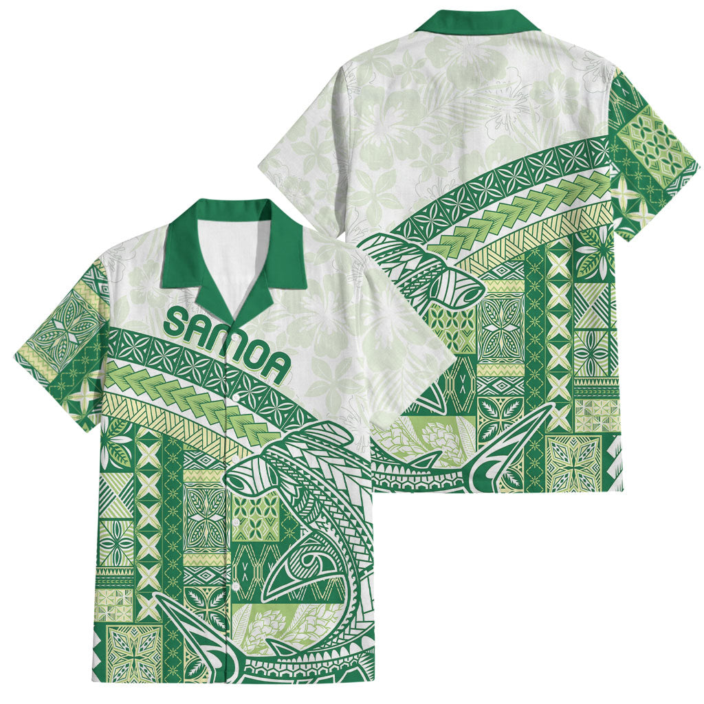 Samoa Mamanu Siapo Forest Green Family Matching Tank Maxi Dress and Hawaiian Shirt Tatau Malie