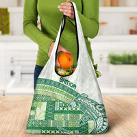 Samoa Mamanu Siapo Forest Green Grocery Bag Tatau Malie