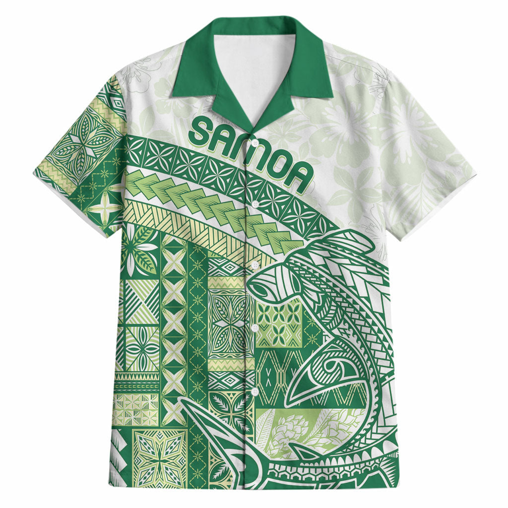 Samoa Mamanu Siapo Forest Green Hawaiian Shirt Tatau Malie