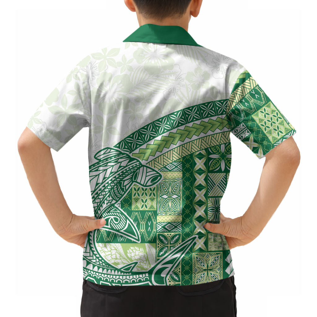 Samoa Mamanu Siapo Forest Green Hawaiian Shirt Tatau Malie