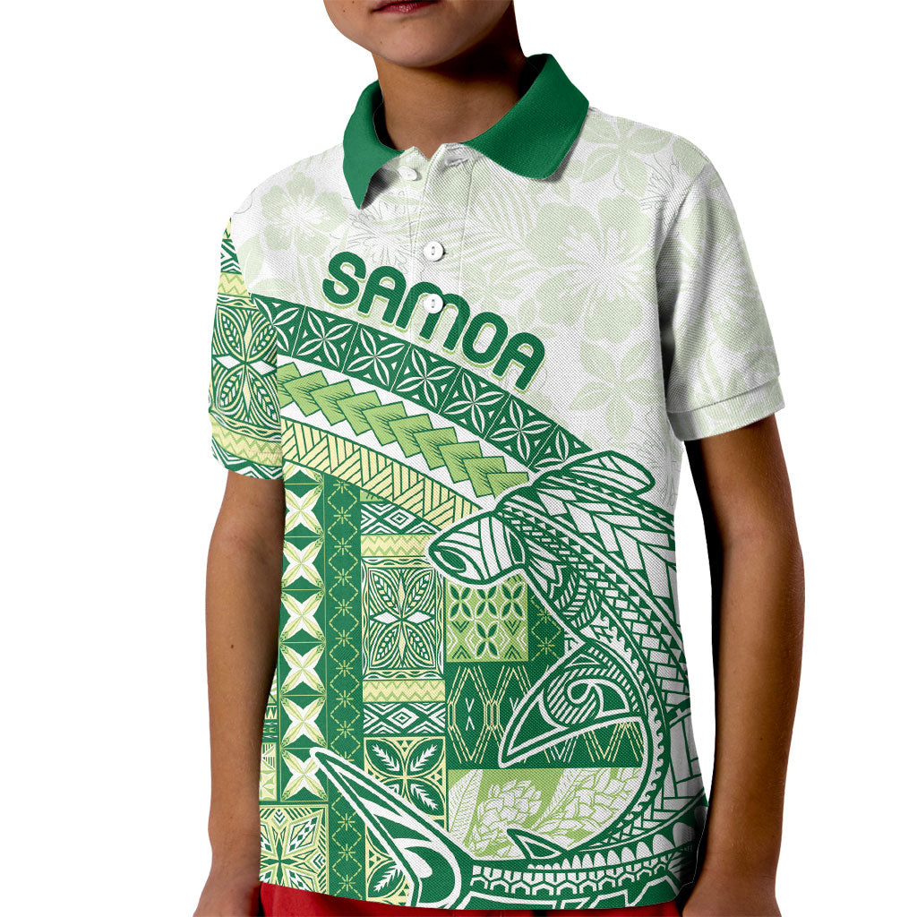 Samoa Mamanu Siapo Forest Green Kid Polo Shirt Tatau Malie