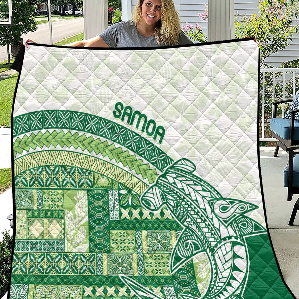 Samoa Mamanu Siapo Forest Green Quilt Tatau Malie