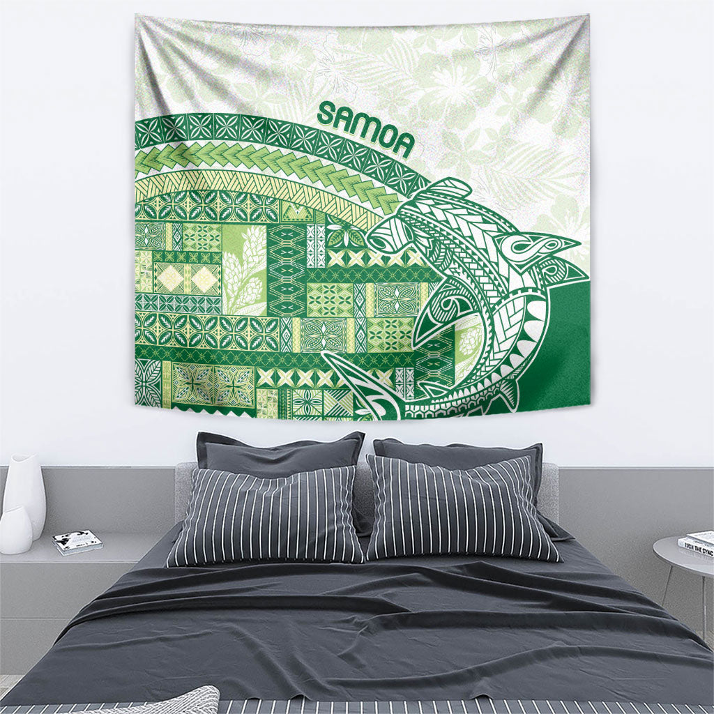 Samoa Mamanu Siapo Forest Green Tapestry Tatau Malie