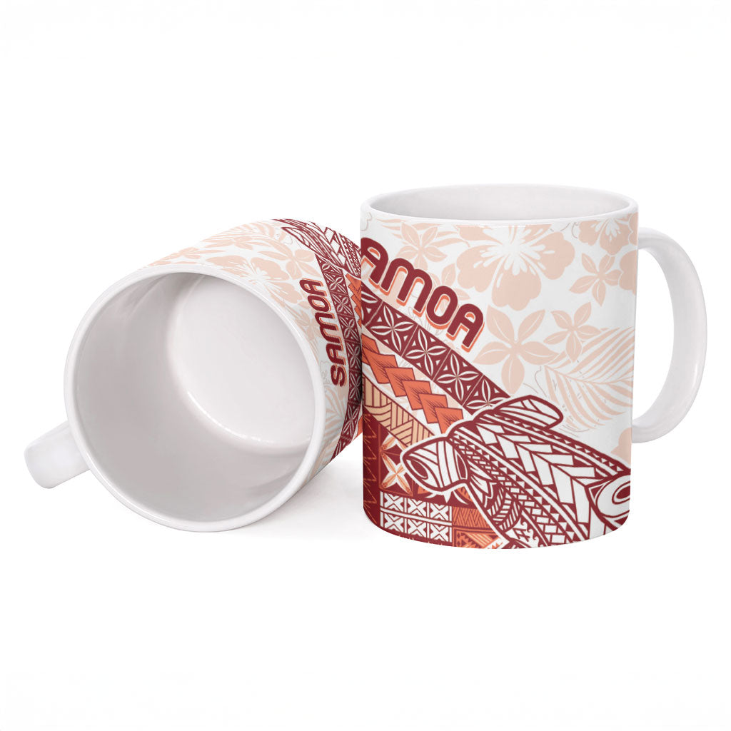 Samoa Mamanu Siapo Crimson Ceramic Mug Tatau Malie