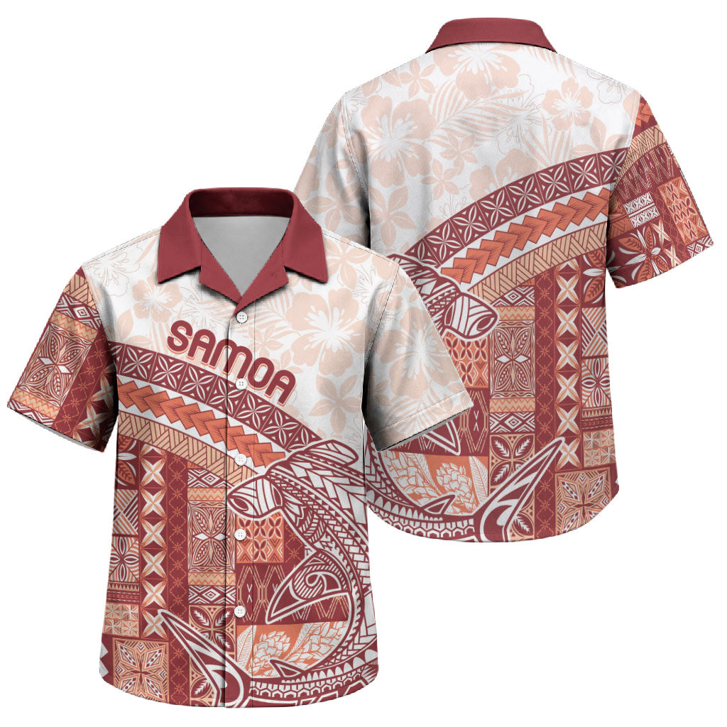 Samoa Mamanu Siapo Crimson Family Matching Tank Maxi Dress and Hawaiian Shirt Tatau Malie