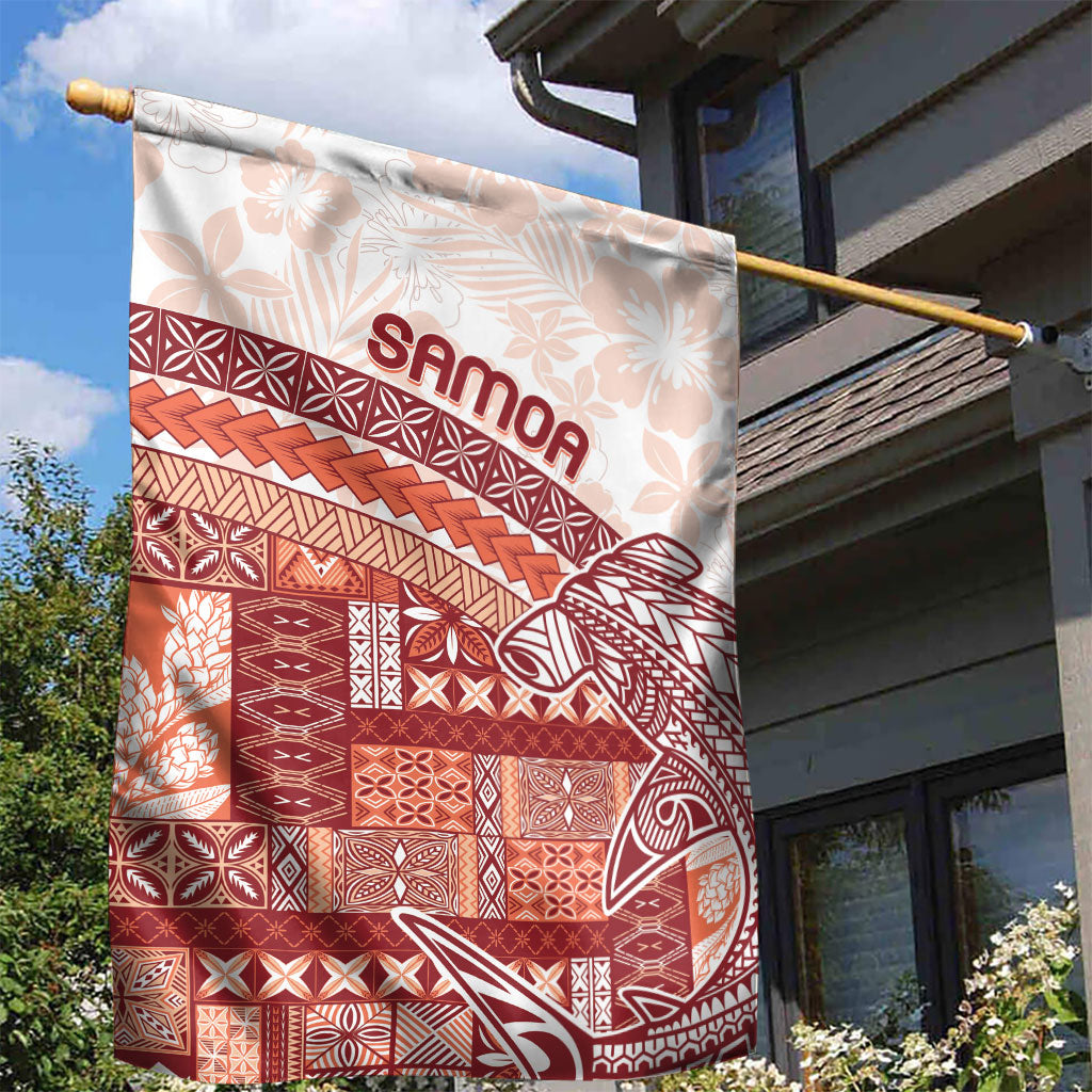 Samoa Mamanu Siapo Crimson Garden Flag Tatau Malie