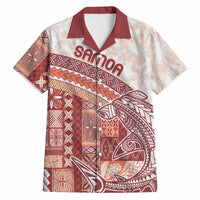 Samoa Mamanu Siapo Crimson Hawaiian Shirt Tatau Malie