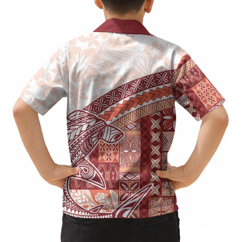 Samoa Mamanu Siapo Crimson Kid Hawaiian Shirt Tatau Malie