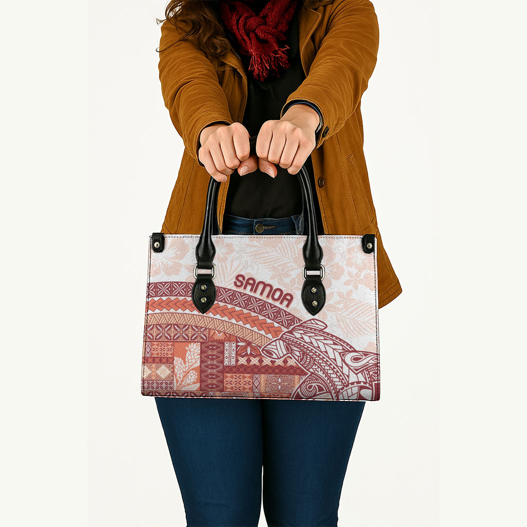 Samoa Mamanu Siapo Crimson Leather Bag Tatau Malie