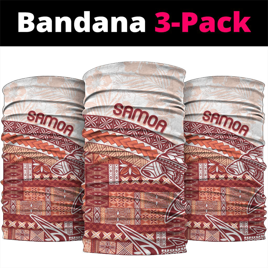 Samoa Mamanu Siapo Crimson Neck Gaiter Tatau Malie