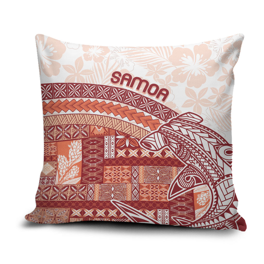 Samoa Mamanu Siapo Crimson Pillow Cover Tatau Malie