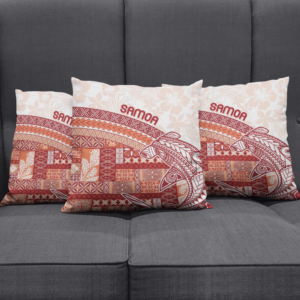 Samoa Mamanu Siapo Crimson Pillow Cover Tatau Malie