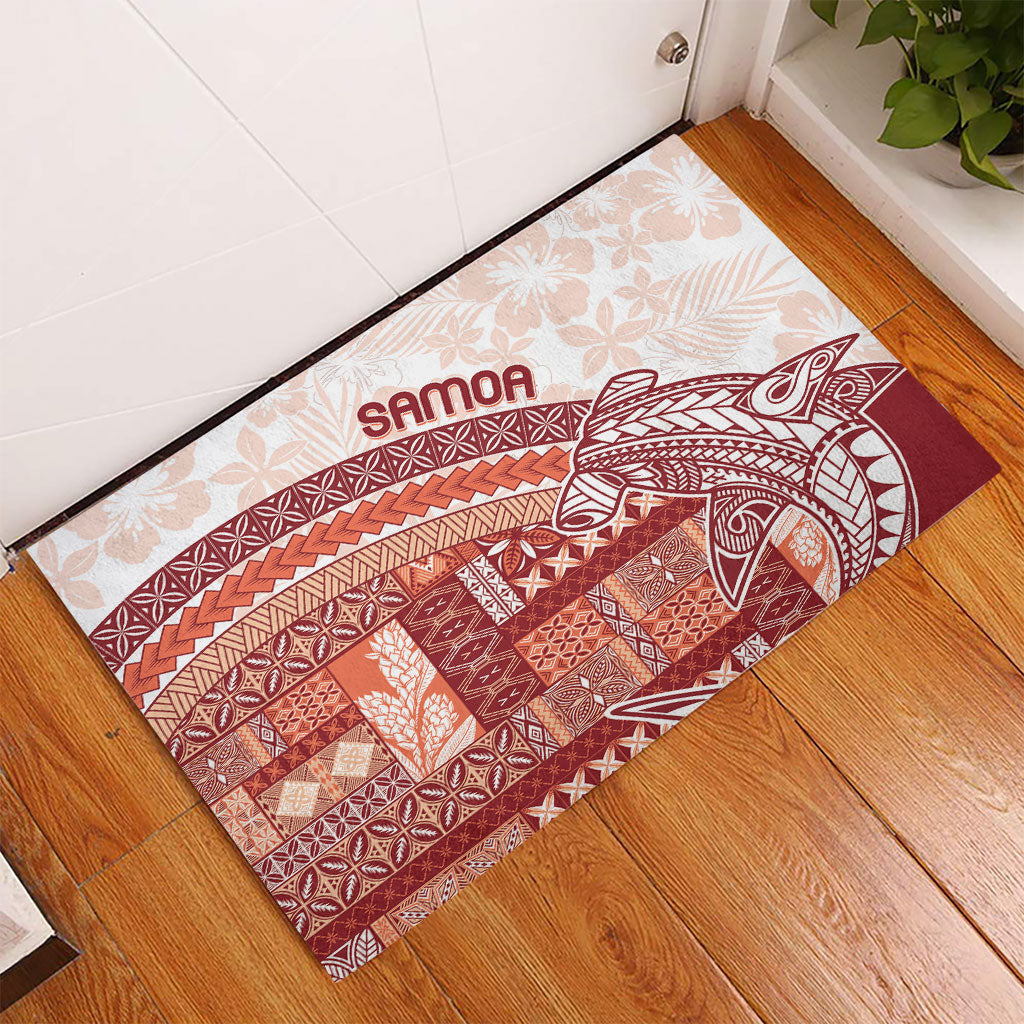 Samoa Mamanu Siapo Crimson Rubber Doormat Tatau Malie