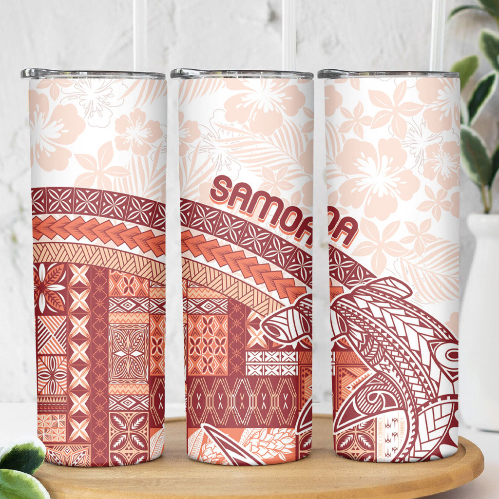Samoa Mamanu Siapo Crimson Skinny Tumbler Tatau Malie