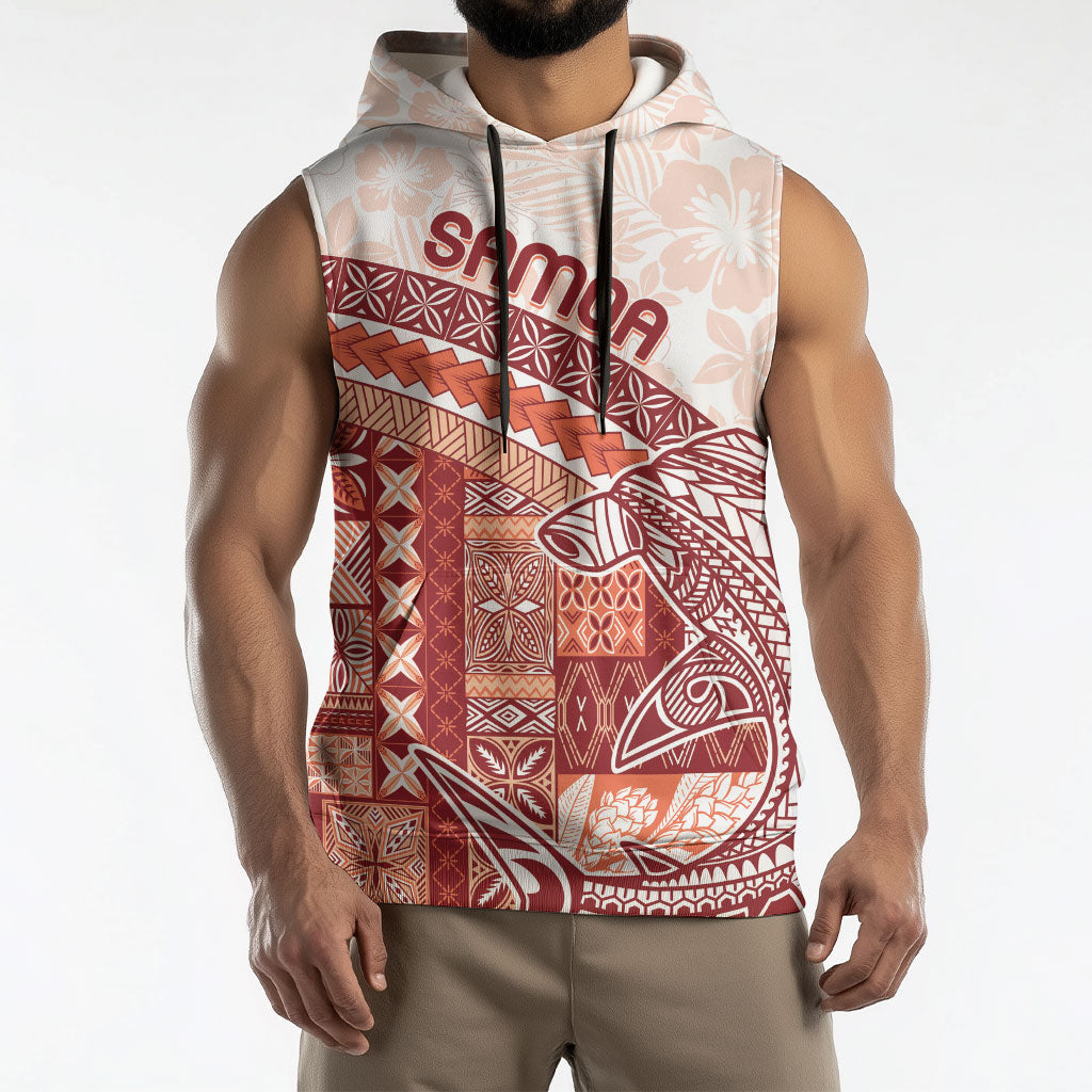 Samoa Mamanu Siapo Crimson Sleeveless Hoodie Tatau Malie