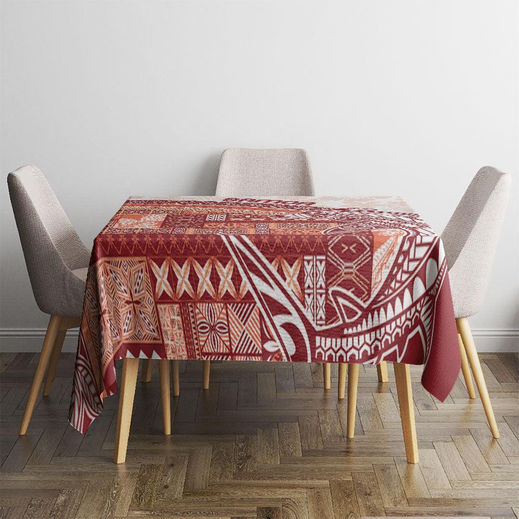 Samoa Mamanu Siapo Crimson Tablecloth Tatau Malie