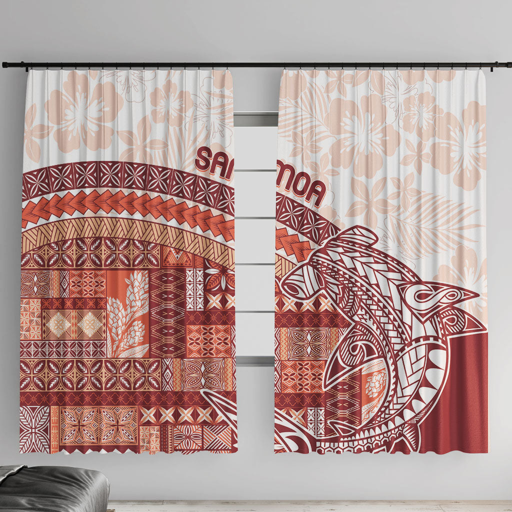 Samoa Mamanu Siapo Crimson Window Curtain Tatau Malie