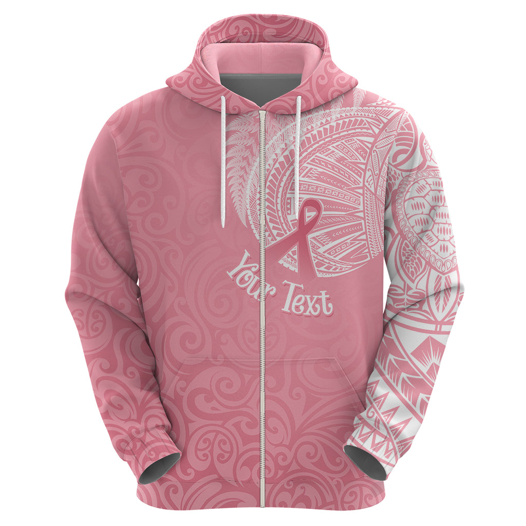 Personalised New Zealand Hoodie Pink Ribbon Tattoo Mix Silver Fern LT7 - Polynesian Pride