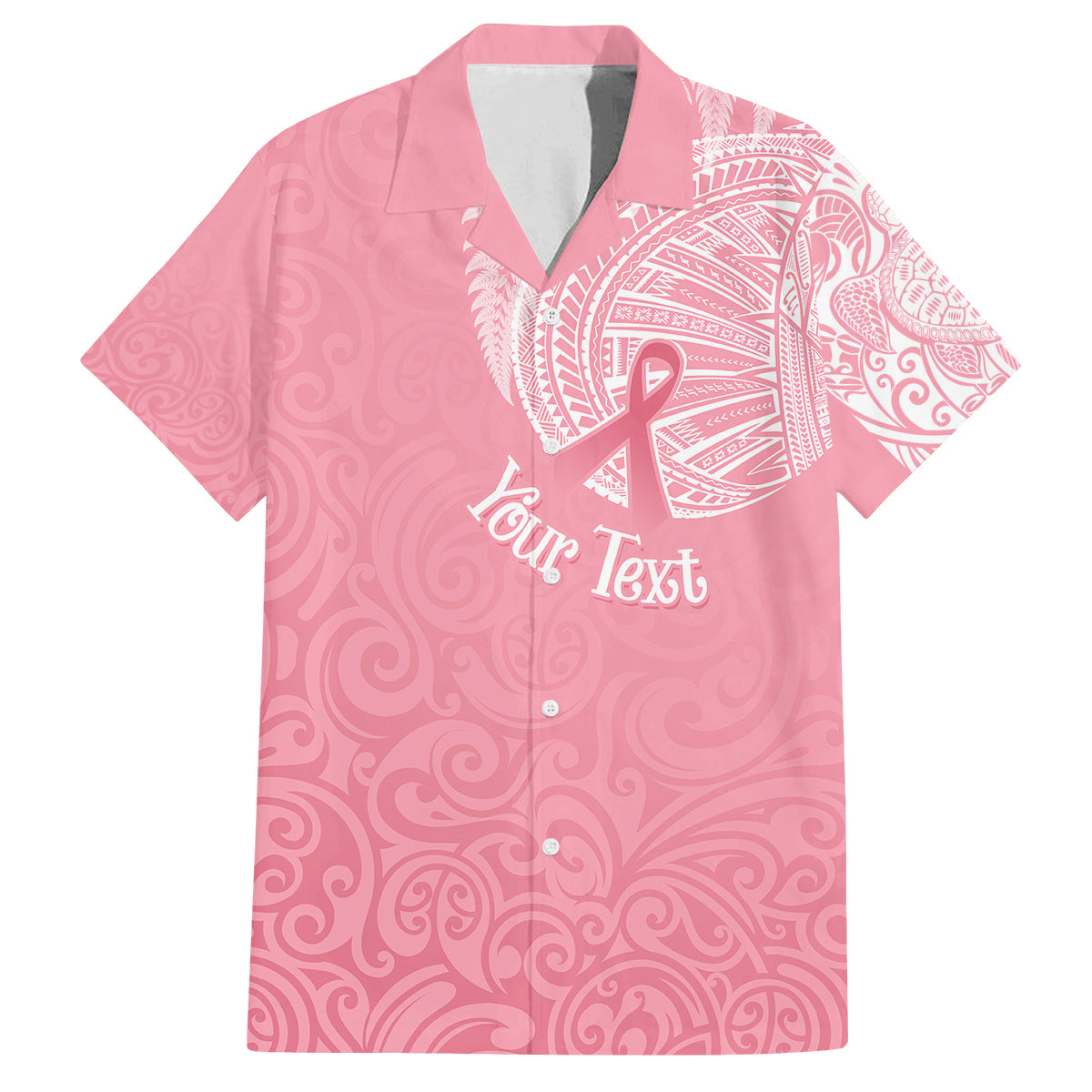 Personalised New Zealand Kid Hawaiian Shirt Pink Ribbon Tattoo Mix Silver Fern LT7 Kid Pink - Polynesian Pride