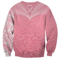 Personalised New Zealand Sweatshirt Pink Ribbon Tattoo Mix Silver Fern LT7 - Polynesian Pride