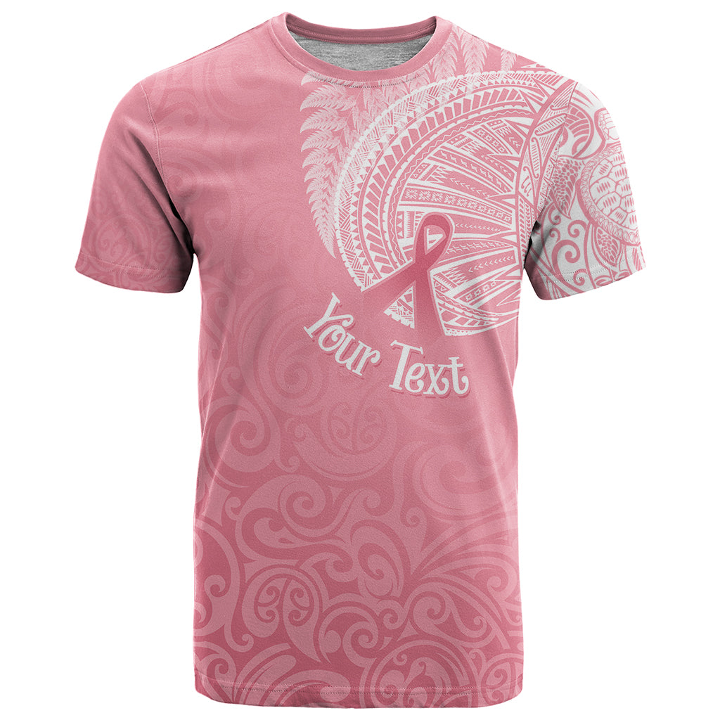 Personalised New Zealand T Shirt Pink Ribbon Tattoo Mix Silver Fern LT7 Pink - Polynesian Pride