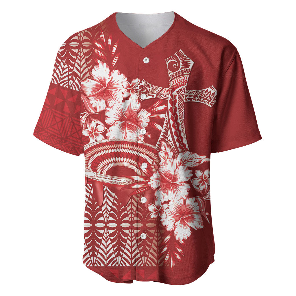 Tonga Ngatu Kupesi Royal Red Baseball Jersey Koe Otua Mo Tonga Ko Hoku Tofia