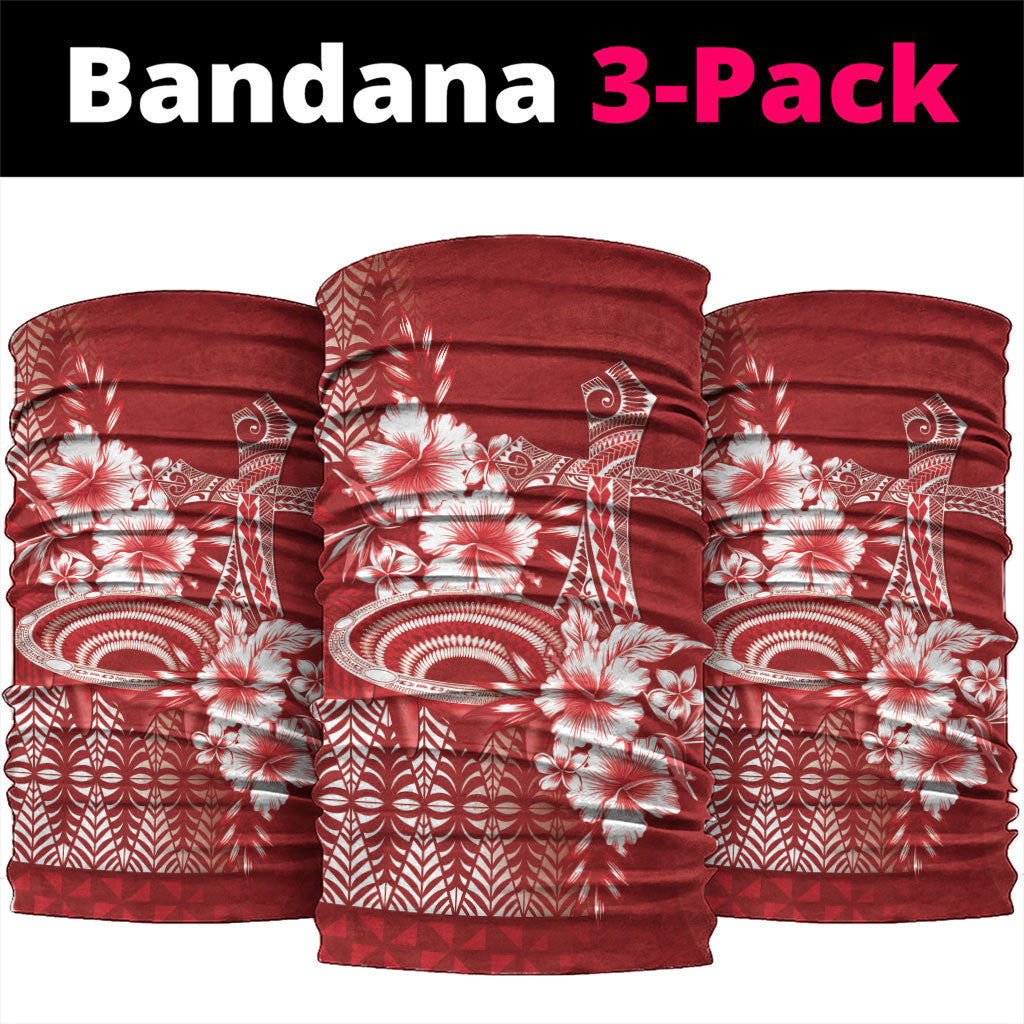 Tonga Ngatu Kupesi Royal Red Neck Gaiter Koe Otua Mo Tonga Ko Hoku Tofia