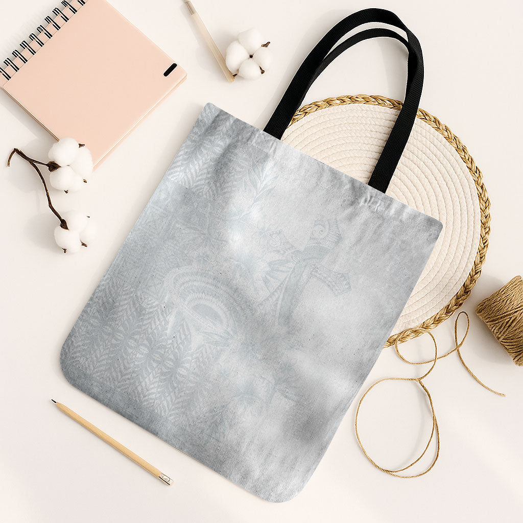 Tonga Ngatu Kupesi White Sunday Fakame Tote Bag Koe Otua Mo Tonga Ko Hoku Tofia