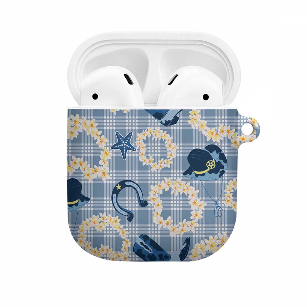 Aloha Hawaii Paniolo Jeans Palaka AirPods Case Coastal Rodeo LT7 Pastel Blue - Polynesian Pride