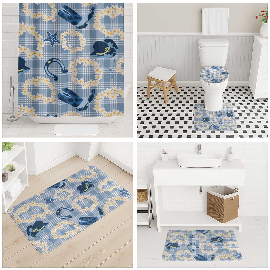Aloha Hawaii Paniolo Jeans Palaka Bathroom Set Coastal Rodeo - Polynesian Pride