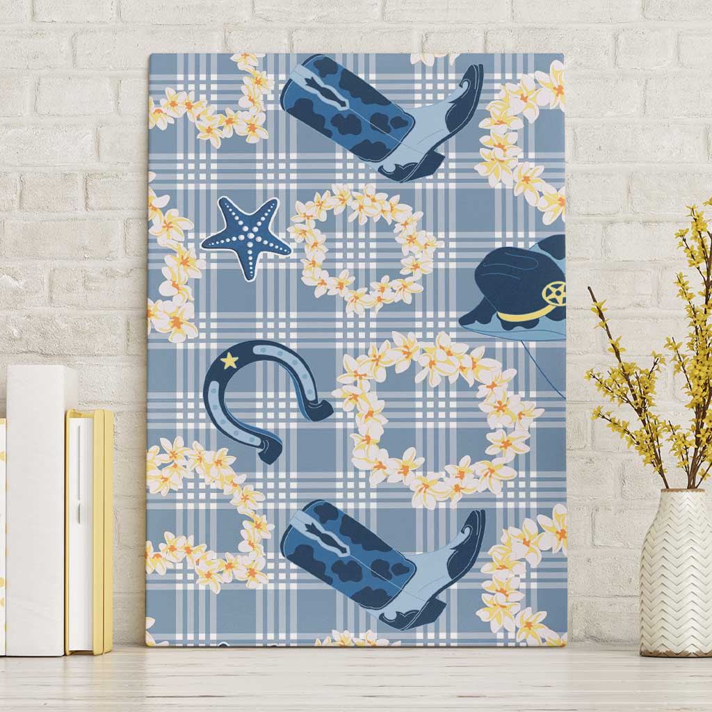 Aloha Hawaii Paniolo Jeans Palaka Canvas Wall Art Coastal Rodeo LT7 Without Frame Pastel Blue - Polynesian Pride