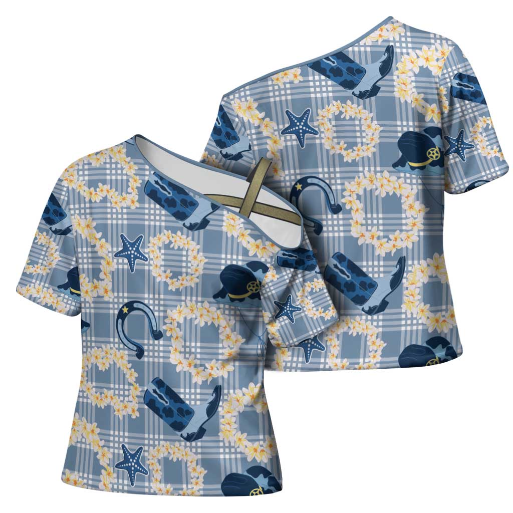 Aloha Hawaii Paniolo Jeans Palaka Cross Shoulder Shirt Coastal Rodeo LT7 - Polynesian Pride
