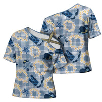 Aloha Hawaii Paniolo Jeans Palaka Cross Shoulder Shirt Coastal Rodeo LT7 - Polynesian Pride