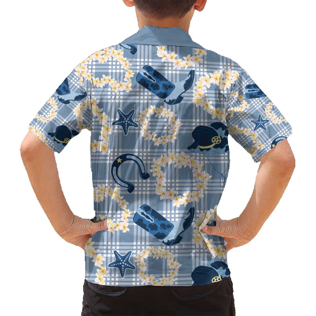 Aloha Hawaii Paniolo Jeans Palaka Family Matching Puletasi and Hawaiian Shirt Coastal Rodeo - Polynesian Pride