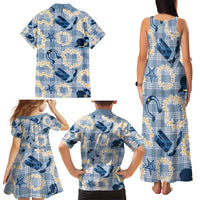 Aloha Hawaii Paniolo Jeans Palaka Family Matching Tank Maxi Dress and Hawaiian Shirt Coastal Rodeo - Polynesian Pride