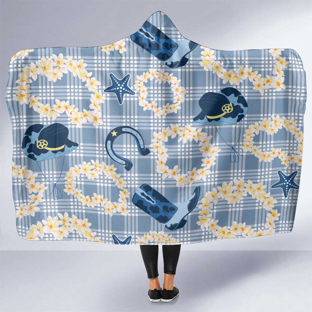 Aloha Hawaii Paniolo Jeans Palaka Hooded Blanket Coastal Rodeo - Polynesian Pride