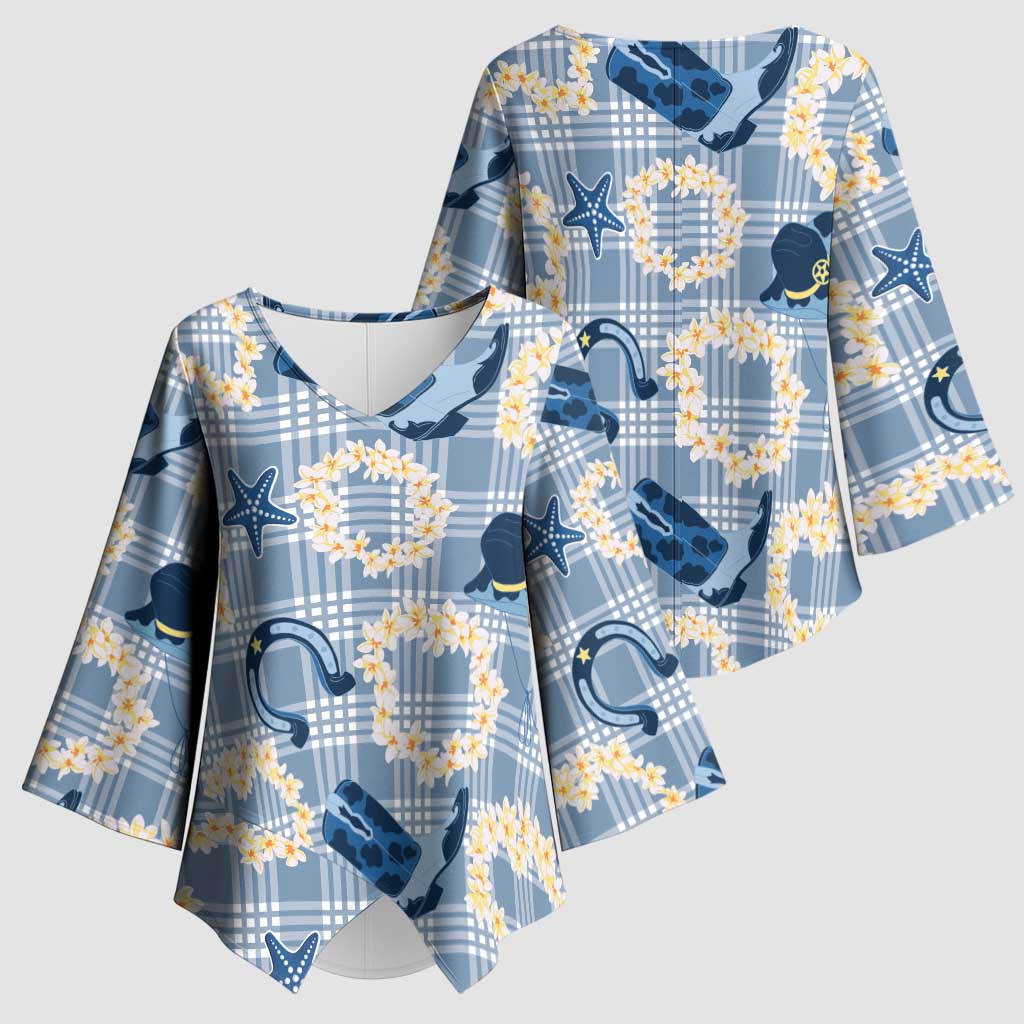 Aloha Hawaii Paniolo Jeans Palaka Kimono Sleeve Blouse Coastal Rodeo LT7 - Polynesian Pride