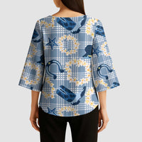 Aloha Hawaii Paniolo Jeans Palaka Kimono Sleeve Blouse Coastal Rodeo LT7 - Polynesian Pride