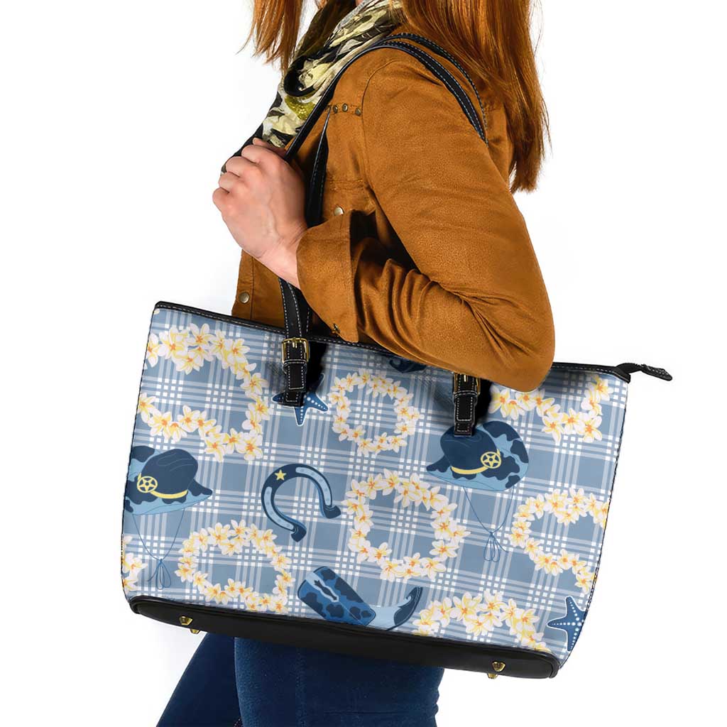 Aloha Hawaii Paniolo Jeans Palaka Leather Tote Bag Coastal Rodeo - Polynesian Pride