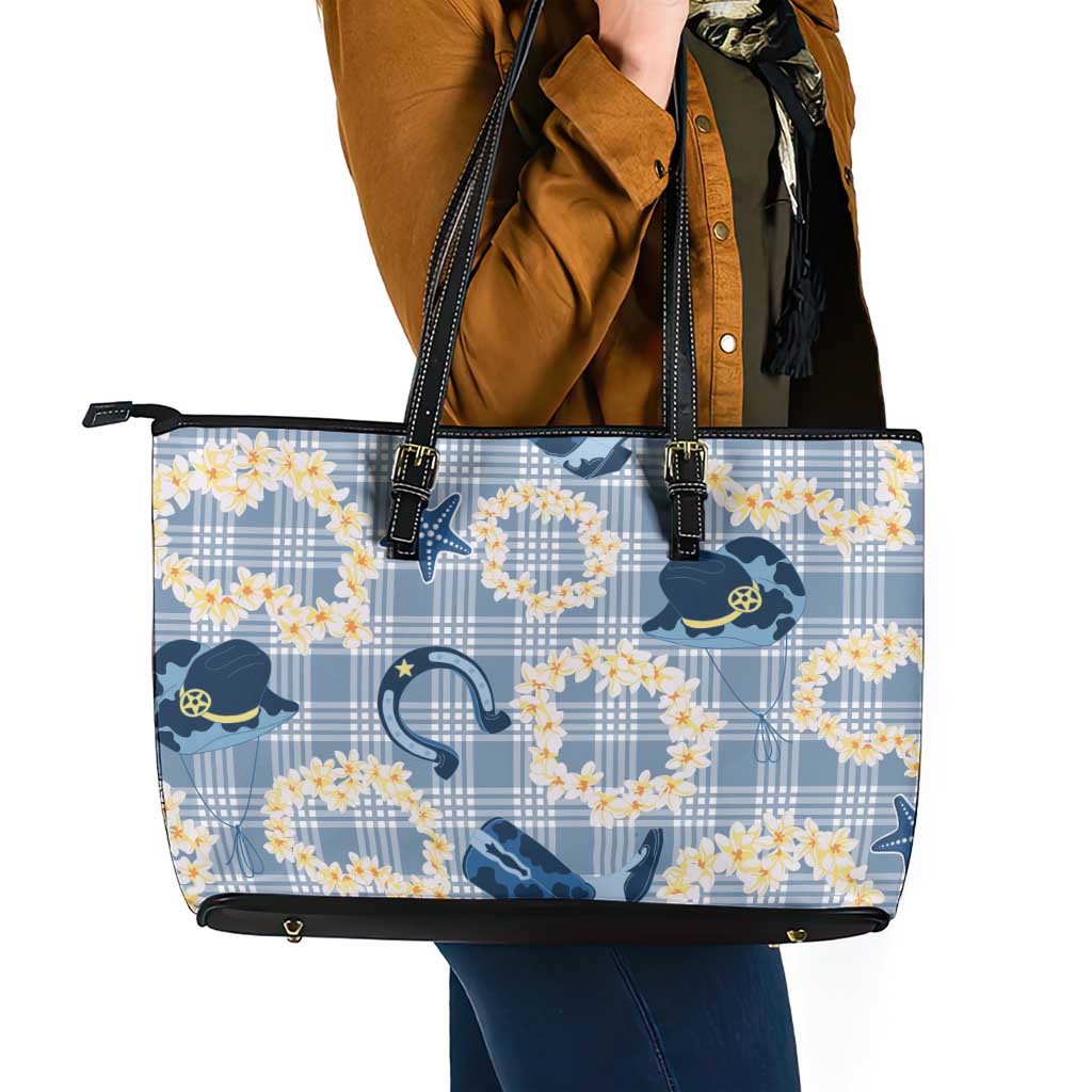 Aloha Hawaii Paniolo Jeans Palaka Leather Tote Bag Coastal Rodeo - Polynesian Pride