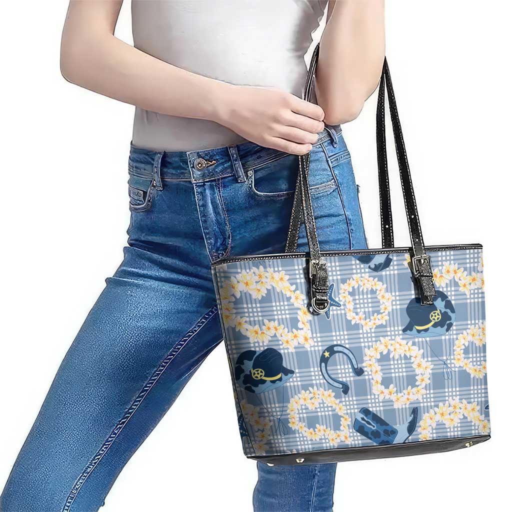 Aloha Hawaii Paniolo Jeans Palaka Leather Tote Bag Coastal Rodeo - Polynesian Pride