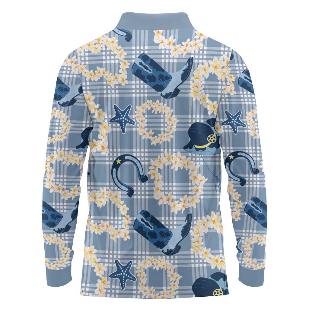 Aloha Hawaii Paniolo Jeans Palaka Long Sleeve Polo Shirt Coastal Rodeo LT7 - Polynesian Pride