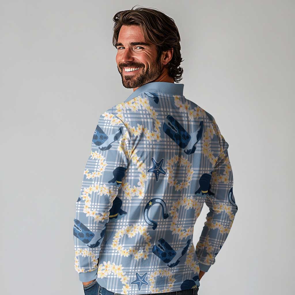 Aloha Hawaii Paniolo Jeans Palaka Long Sleeve Polo Shirt Coastal Rodeo LT7 - Polynesian Pride