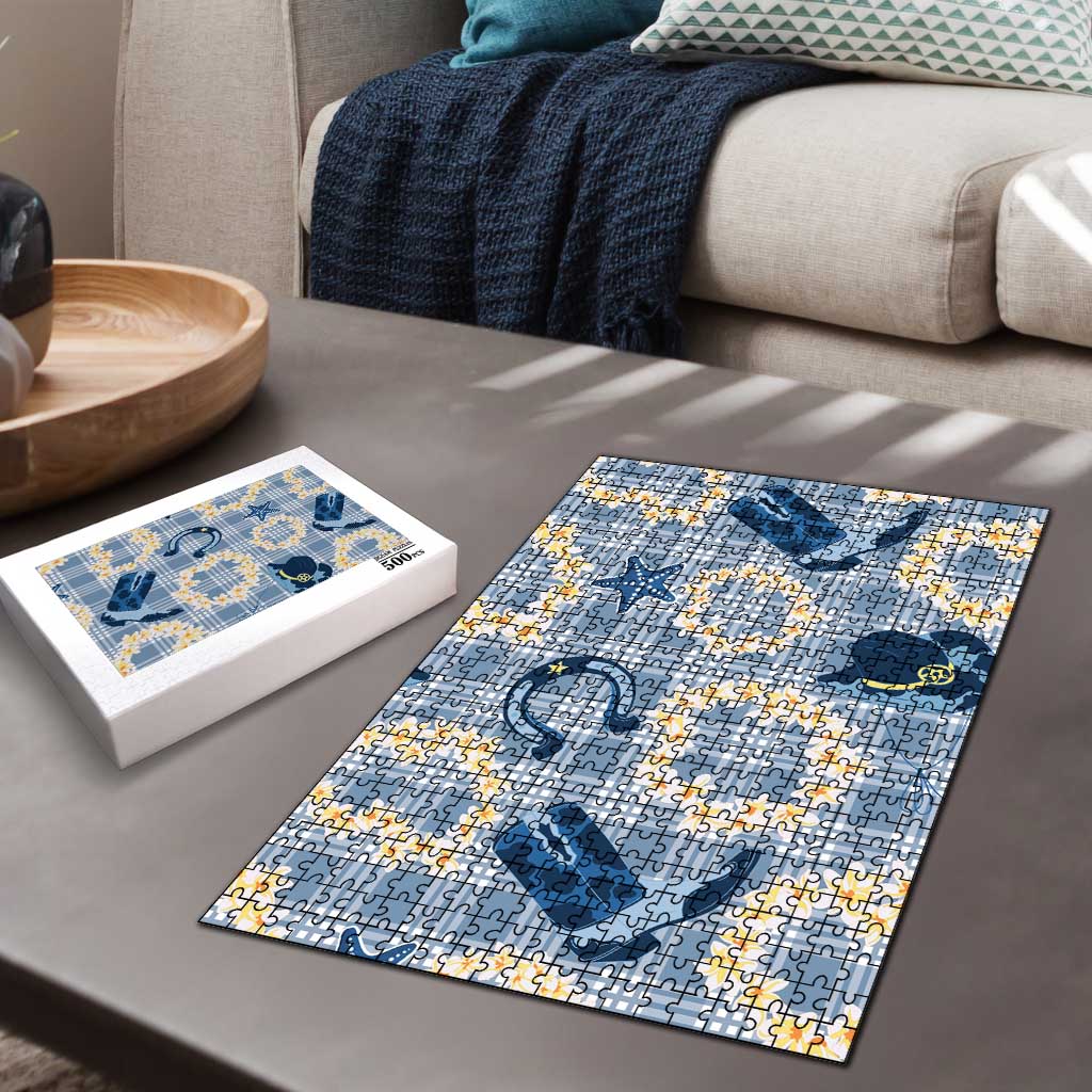Aloha Hawaii Paniolo Jeans Palaka Puzzle Coastal Rodeo LT7 - Polynesian Pride
