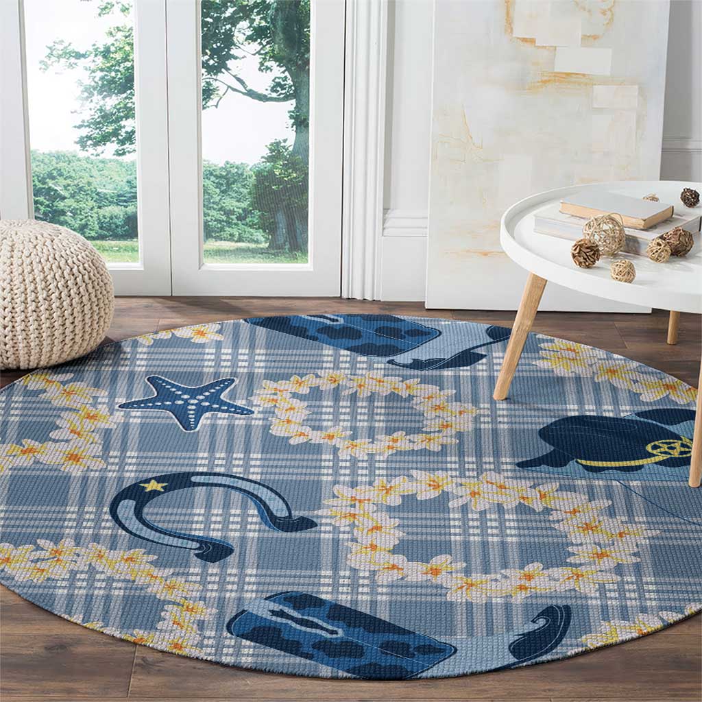 Aloha Hawaii Paniolo Jeans Palaka Round Carpet Coastal Rodeo - Polynesian Pride