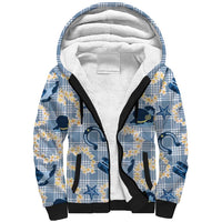 Aloha Hawaii Paniolo Jeans Palaka Sherpa Hoodie Coastal Rodeo LT7 Unisex Pastel Blue - Polynesian Pride