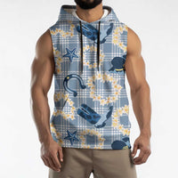 Aloha Hawaii Paniolo Jeans Palaka Sleeveless Hoodie Coastal Rodeo LT7 - Polynesian Pride