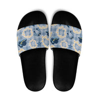 Aloha Hawaii Paniolo Jeans Palaka Slide Sandals Coastal Rodeo LT7 Pastel Blue - Polynesian Pride