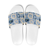 Aloha Hawaii Paniolo Jeans Palaka Slide Sandals Coastal Rodeo LT7 Pastel Blue - Polynesian Pride